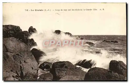 Cartes postales Le Croisic Coup de mer sur les recifs de la Grane Cote