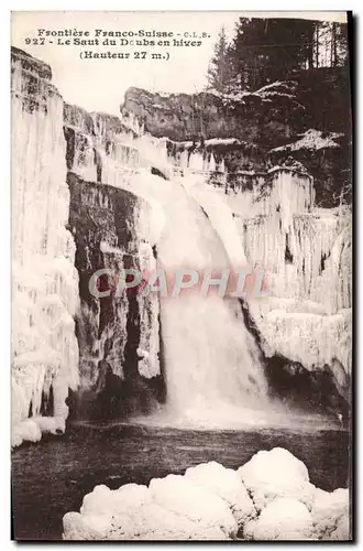 Ansichtskarte AK Frontiere Franco Suisse Le Saut du Doubs en hiver