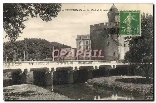 Cartes postales Perpignan Le Pont et le Castillet