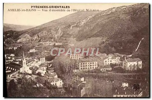 Cartes postales Amelie les Bains Vue d&#39ensemble de l&#39hopital militaire Militaria