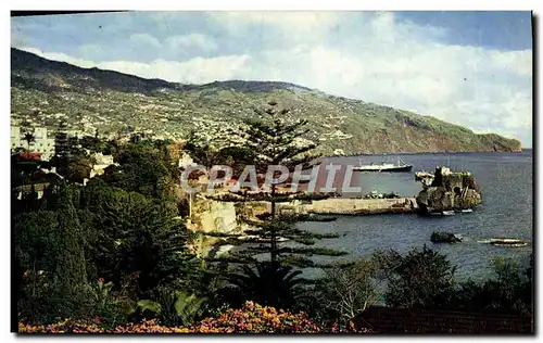 Moderne Karte Funchal Bay Madeira from the West hotel Area