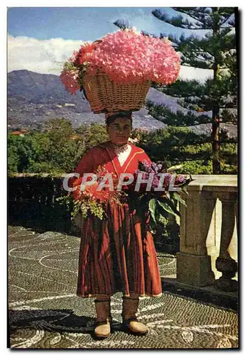 Moderne Karte Flower Girl Funchal Madeira Folklore