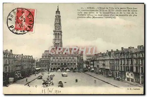 Cartes postales Arras L&#39Hotel De Ville Et La Petite Place