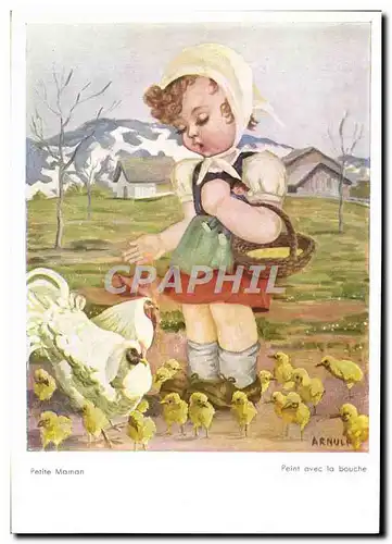 Cartes postales moderne Enfant Petite Maman Peint Avec La Bouche