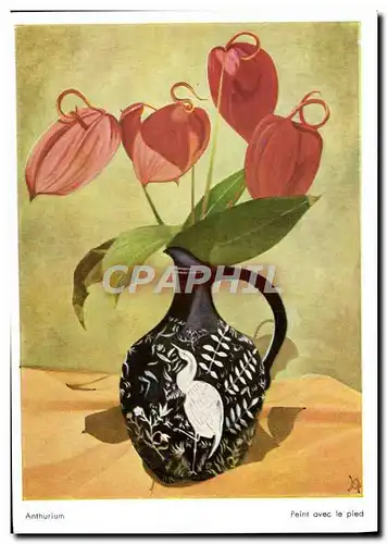 Cartes postales moderne Anthurium Peint Avec Le Pied