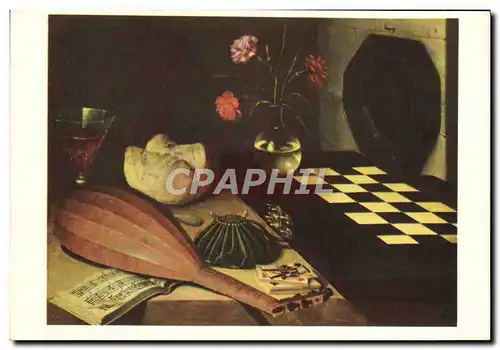 Moderne Karte Peinture Francaise Baugin Nature Morte A L&#39Echiquier Echiquier Echecs