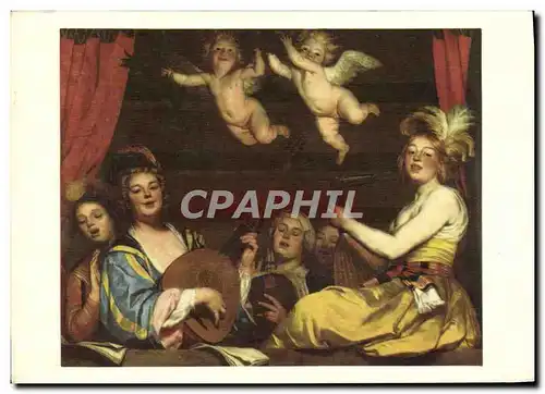 Cartes postales moderne Peinture Hollandaise Gerard Honthorst Concert Musee du Louvre Paris