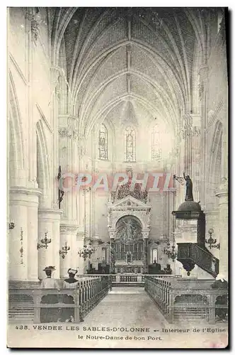 Cartes postales Vendes Les Sables D'olonne Interieur de L'Eglise Le Notre Dame de bon port