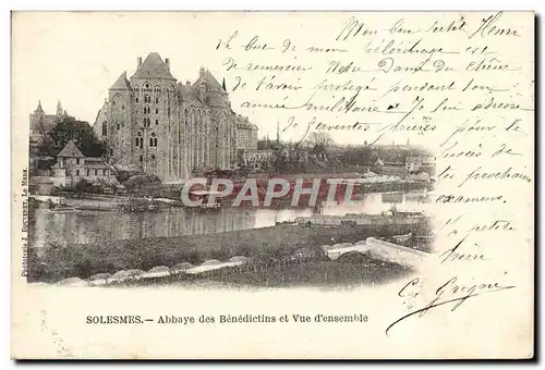 Cartes postales Solesmes abbaye des Bendictins et Vue D&#39Ensemble