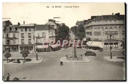 Cartes postales Le Mans Avenue Thiers Hotel Continental