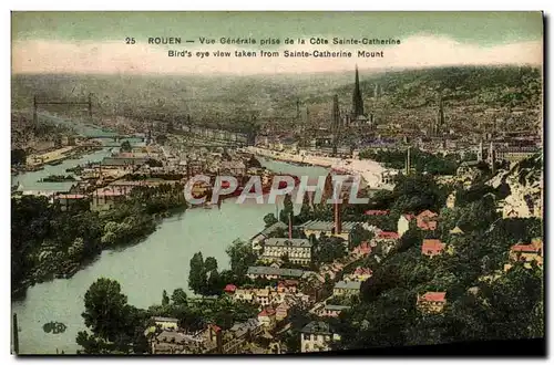 Cartes postales Rouen Vue Generale Prise de la Cote Sainte Catherine