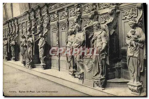 Cartes postales Anvers Eglise St Paul Les confessionnaux