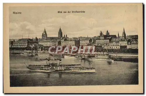 Cartes postales Mainz Blick Von Der Strabenbrucke Bateaux