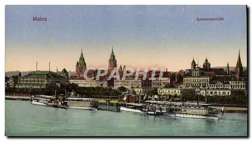 Cartes postales Mainz Gesamtansicht Bateau