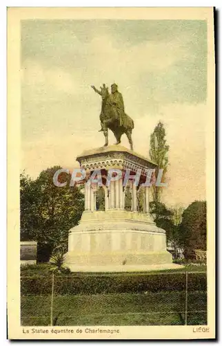 Ansichtskarte AK Liege La Statue Equestre de Charlemagne