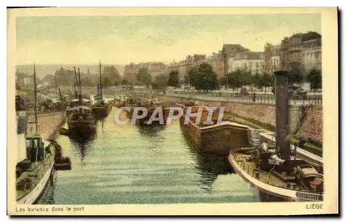 Cartes postales Liege Les Bateaux Dans le Port