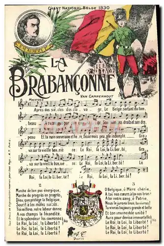 Ansichtskarte AK La Brabanconne Chant national belge 1830