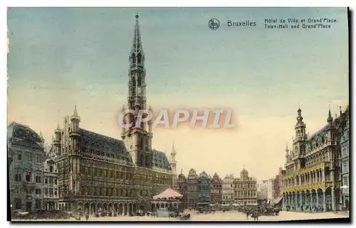 Cartes postales Bruxelles Hotel de Ville et Grand Place