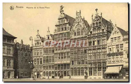 Cartes postales Anvers Maisons de la Grand Place