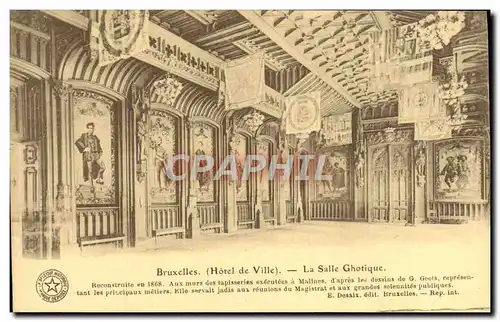 Cartes postales Bruxelles La Salle ghotique Salle gothique
