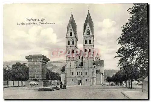 Cartes postales Coblenz A Rh St Castorkirche u Castorbrunnen