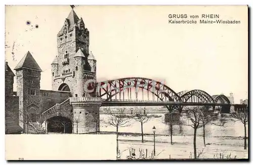 Ansichtskarte AK Gruss Vom Rhein Kaiserbrucke Mainz Wiesbaden