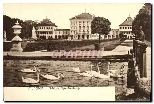 Cartes postales Munchen Schloss Nymphenburg Cygnes