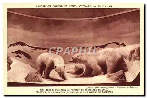 Ansichtskarte AK Exposition Coloniale Internationale De Paris 1931 Ours Blancs Dans Un Paysage De Groenland