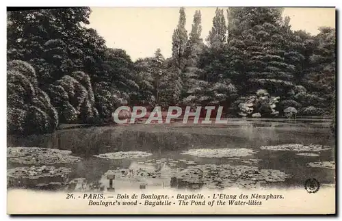 Cartes postales Paris Bois De Boulogne Bagatelle L&#39Etang Des Nenuphars