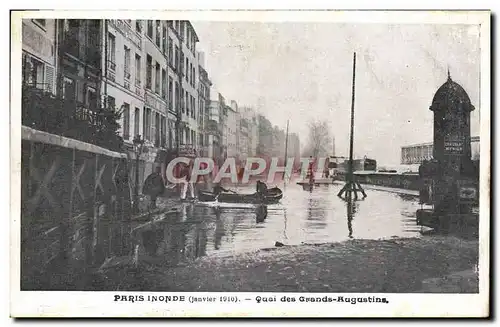 Ansichtskarte AK Paris Inonde Quai Des Grands Augustins