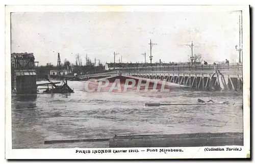 Cartes postales Paris Inonde Pont Mirabeau