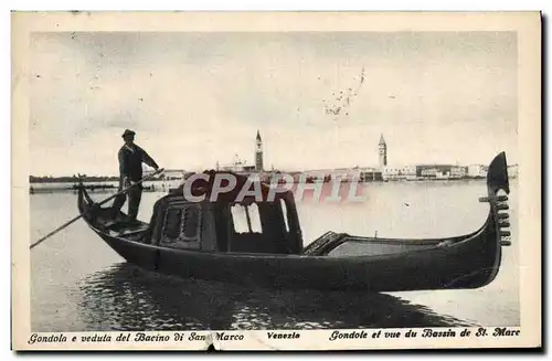 Cartes postales Venezia Gondola Veduta del Bacino di San Marco