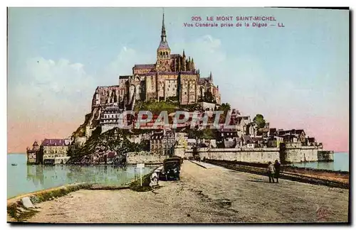 Cartes postales Le Mont Saint Michel Vue Generale Prise de la Digue