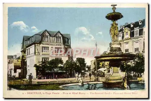 Cartes postales Deauville La Plage Fleurie Place Et Hotel Morny Quincaillerie