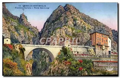 Ansichtskarte AK Grimaldi Ventimiglia Frontiera italiana Ponte San Luigi