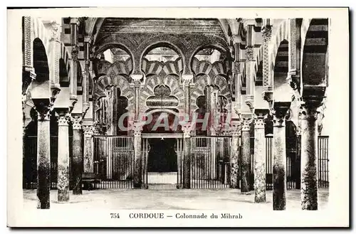 Ansichtskarte AK Cordoue Colonnade Du Mihrab