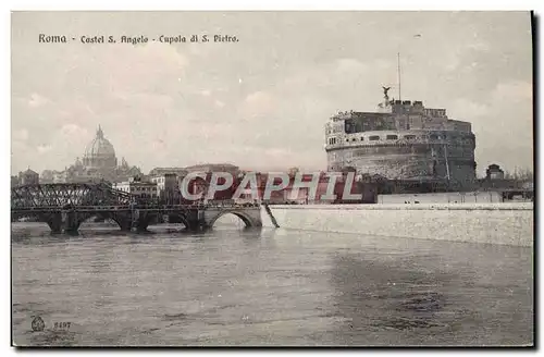 Cartes postales Roma Castel S Angela Cupola Di S Pietro