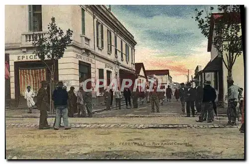 Cartes postales Ferryville Rue Amiral Courbet Epicerie