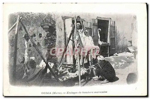 Cartes postales Oudja Etalages de bouchers marocains