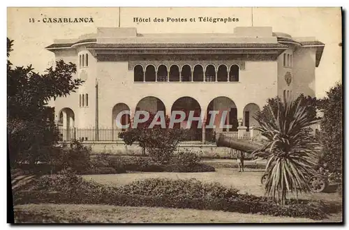 Cartes postales Casablanca Hotel des Postes et Telegraphes