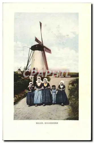 Cartes postales Molen Biggekerke Moulin a vent Folklore