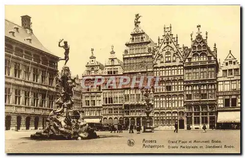 Ansichtskarte AK Anvers Grand Place et monument Brabo