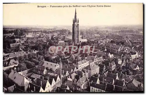 Cartes postales Bruges Panorama pris du Beffroi vers l'eglise Notre Dame