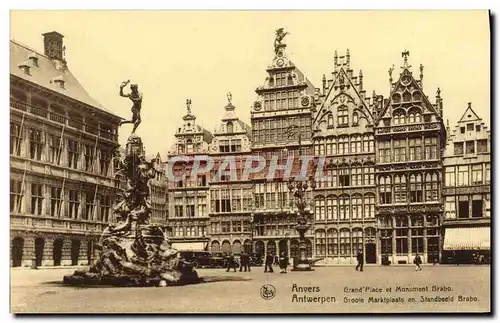 Ansichtskarte AK Anvers Grand place et monument Brabo