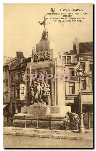 Cartes postales Ostende Oostende Monument aux civils tombes pour la patrie