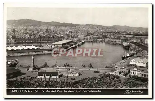 Cartes postales Barcelona Vista del Puerto desde la Barceloneta