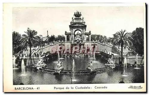 Ansichtskarte AK Barcelona Parque de la Ciudadela Cascada