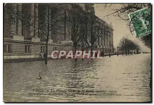 Cartes postales Paris La Grande crue de la Seine Grand Palais Avenue d&#39Antin