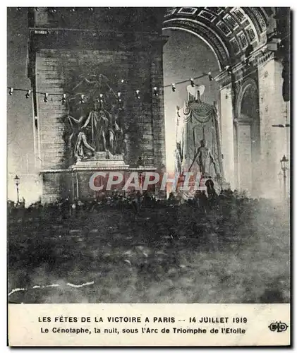 Cartes postales Paris Arc de Triomphe Fetes de la Victoire 14 Juillet 1919 Militaria