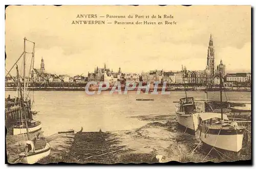Cartes postales Anvers Panorama du Port et de la Rade Bateaux